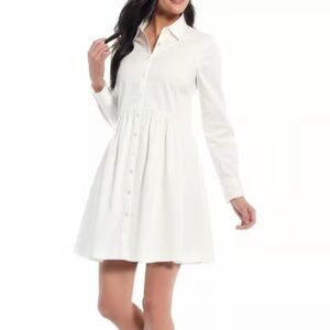 Antonio Melani White Long-Sleeve Shirt Dress